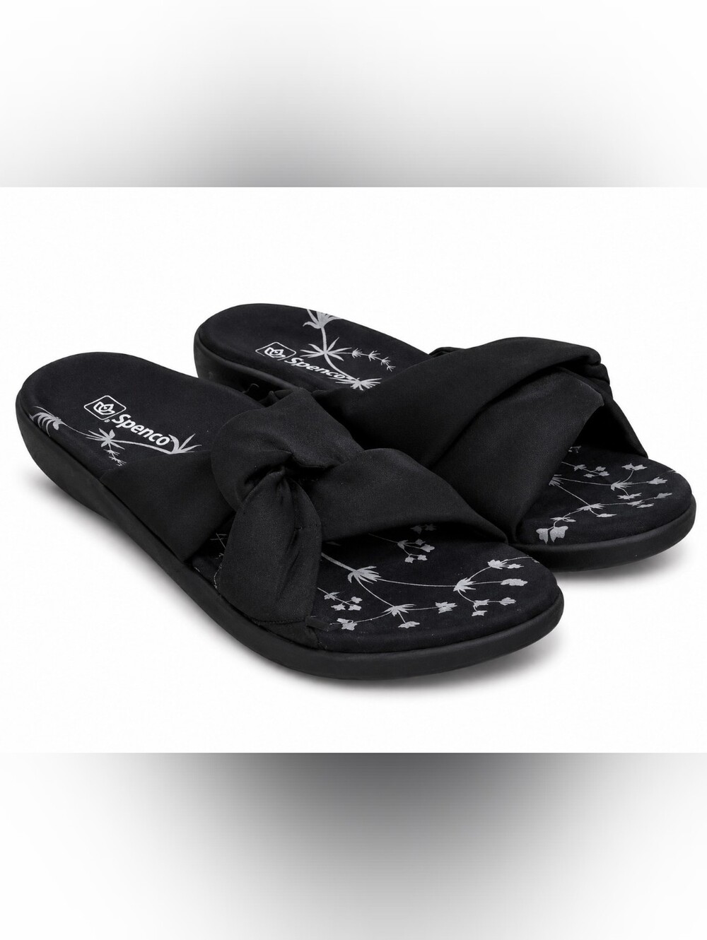 Spenco Brianna Support Slide Sandals Black Comfort Recovery 8.5 D NIB Orthotic